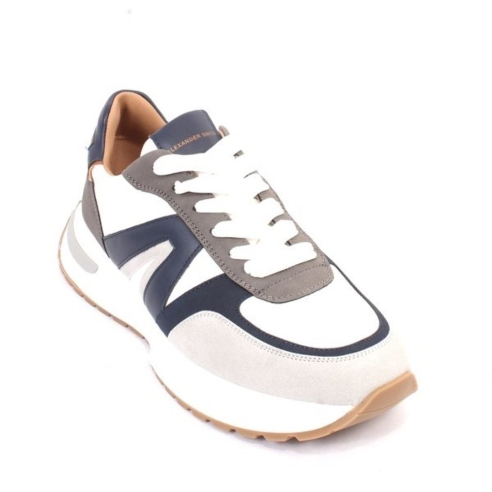 Alexander Smith 93b Multicolor Leather Lace-Up Sneakers Shoes